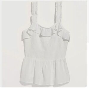 Old Navy Embroidered Smocked Eyelet Peplum Tank Top